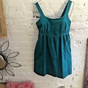 ANTHROPOLOGIE TULLE TEAL MOD DRESS PINAFORE NWT L